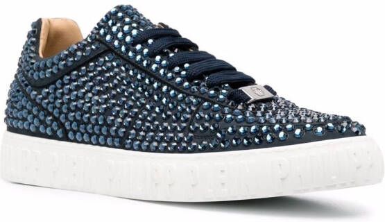 Philipp Plein Sneakers met stras Blauw