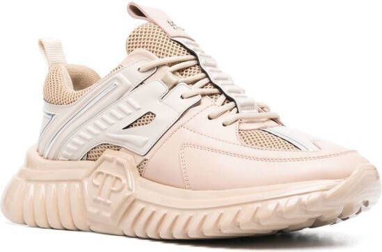 Philipp Plein Sneakers met tijger Beige