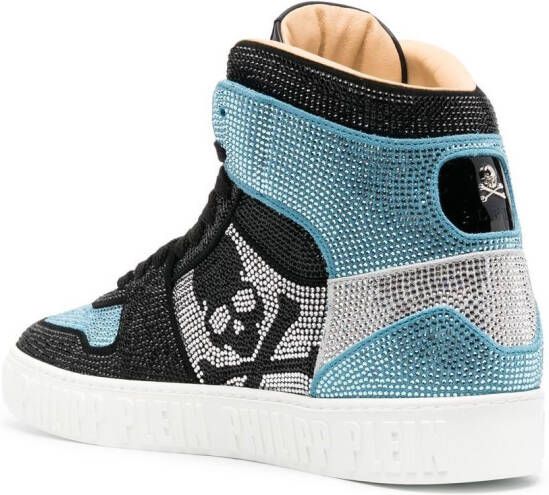 Philipp Plein Sneakers verfraaid met kristallen Blauw