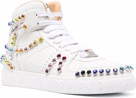 Philipp Plein Sneakers verfraaid met kristallen Wit