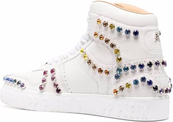 Philipp Plein Sneakers verfraaid met kristallen Wit