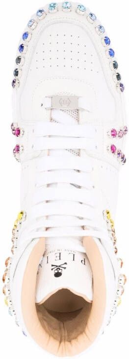 Philipp Plein Sneakers verfraaid met kristallen Wit