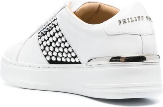 Philipp Plein Sneakers verfraaid met kristallen Wit