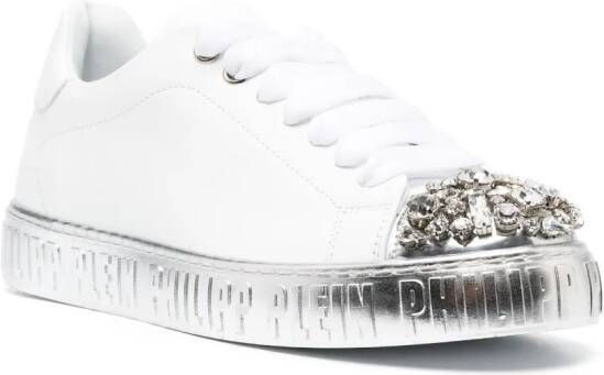 Philipp Plein Sneakers verfraaid met kristallen Wit