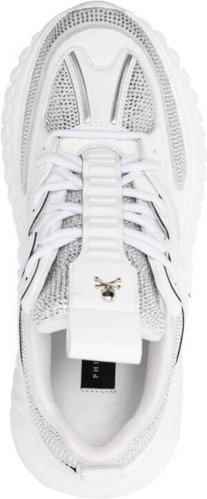 Philipp Plein Sneakers verfraaid met stras Wit