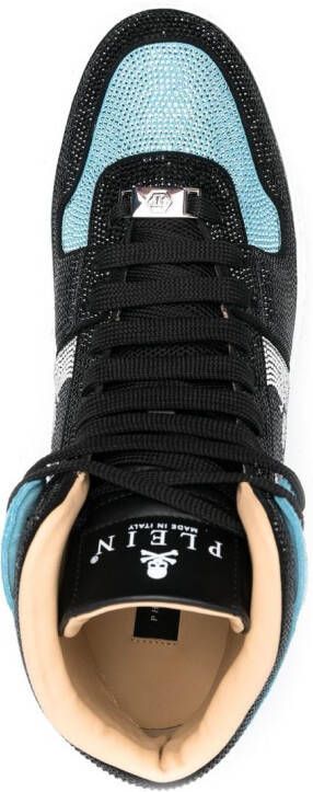 Philipp Plein Strass high-top sneakers Blauw