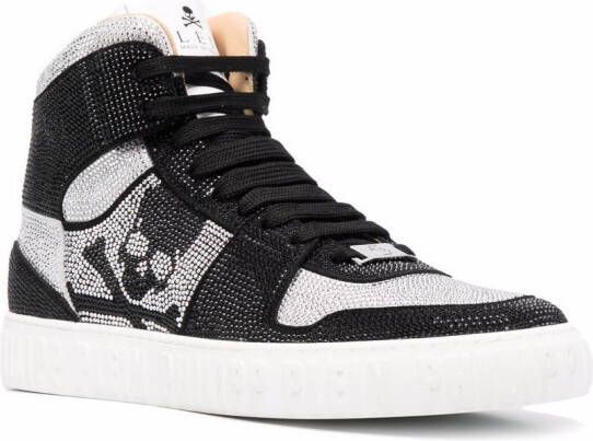 Philipp Plein Strass high-top sneakers Zwart