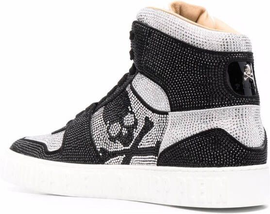 Philipp Plein Strass high-top sneakers Zwart