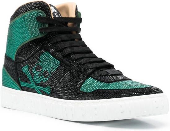 Philipp Plein Strass high-top sneakers Zwart