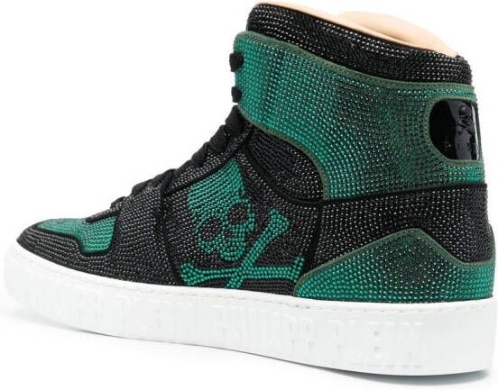 Philipp Plein Strass high-top sneakers Zwart