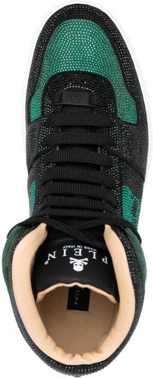 Philipp Plein Strass high-top sneakers Zwart