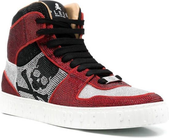 Philipp Plein Strass high-top sneakers Zwart