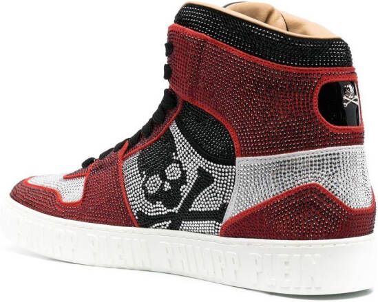 Philipp Plein Strass high-top sneakers Zwart