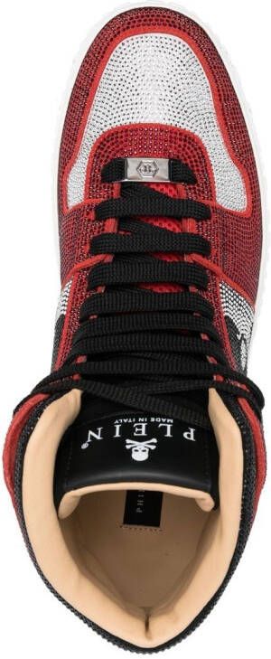 Philipp Plein Strass high-top sneakers Zwart