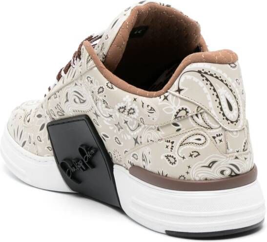 Philipp Plein Super Street sneakers met paisley-print Beige