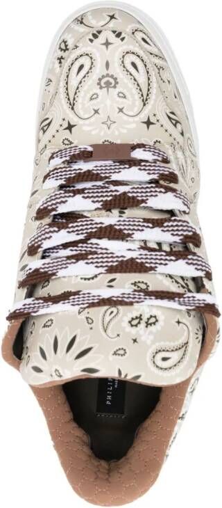 Philipp Plein Super Street sneakers met paisley-print Beige