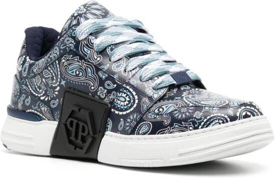 Philipp Plein Super Street sneakers met paisley-print Blauw