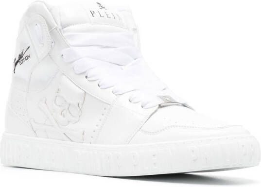 Philipp Plein Super Street Skull Bones high-top sneakers Wit