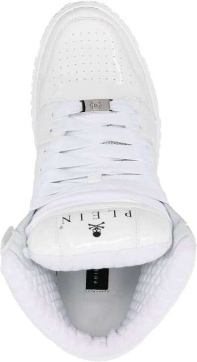 Philipp Plein Super Street Skull Bones high-top sneakers Wit