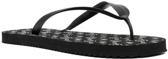 Philipp Plein Teenslippers met logoprint Zwart