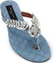 Philipp Plein Teenslippers verfraaid met kristallen Blauw - Thumbnail 3