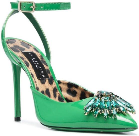 Philipp Plein Vernice pumps verfraaid met kristallen Groen