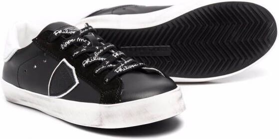 Philippe Model Kids Sneakers met logopatch Zwart