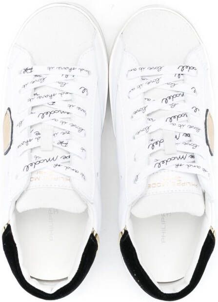 Philippe Model Kids Sneakers met logoprint Wit