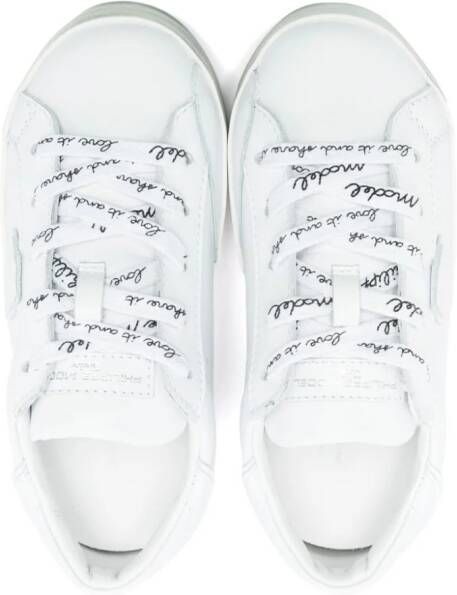 Philippe Model Kids Sneakers met logoprint Wit