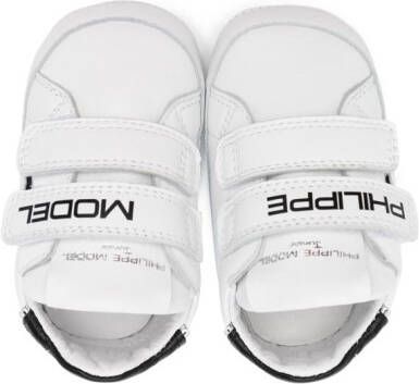 Philippe Model Kids touch-strap leather pre-walkers - White