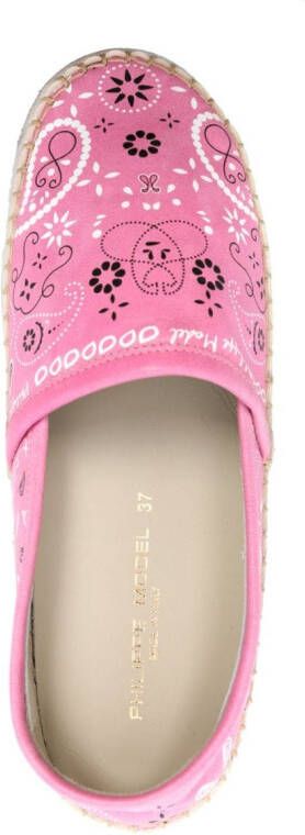 Philippe Model Paris Espadrilles met bandanaprint Roze