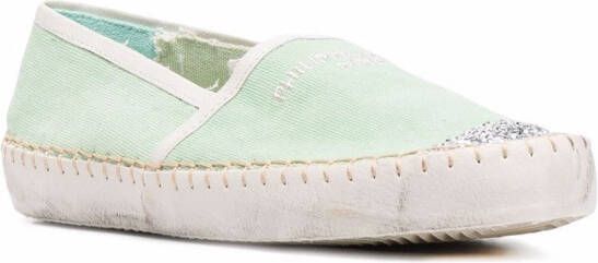 Philippe Model Paris Marseille espadrilles met glitter Groen