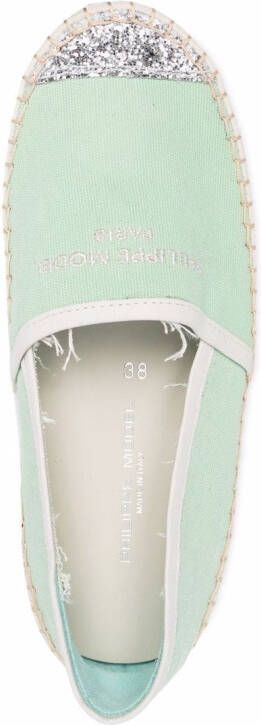 Philippe Model Paris Marseille espadrilles met glitter Groen