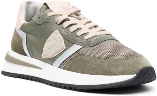 Philippe Model Paris Sneakers met leren vlakken Groen