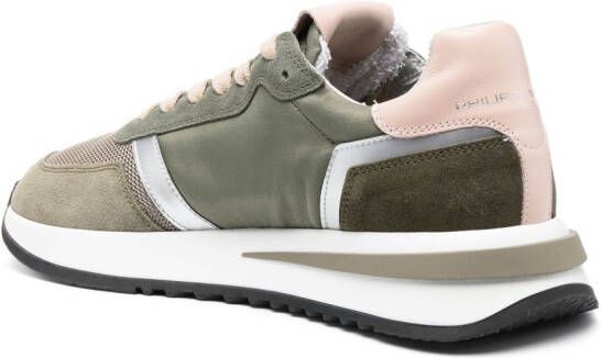 Philippe Model Paris Sneakers met leren vlakken Groen