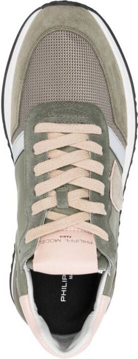 Philippe Model Paris Sneakers met leren vlakken Groen