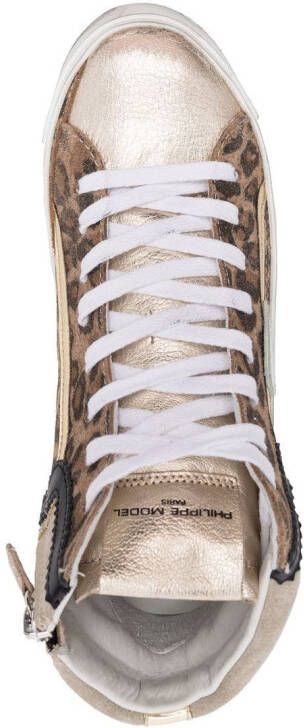 Philippe Model Paris Sneakers met luipaardprint Beige