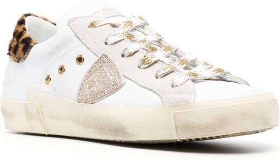 Philippe Model Paris Sneakers met luipaardprint Wit