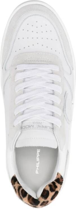 Philippe Model Paris Temple leren sneakers Wit