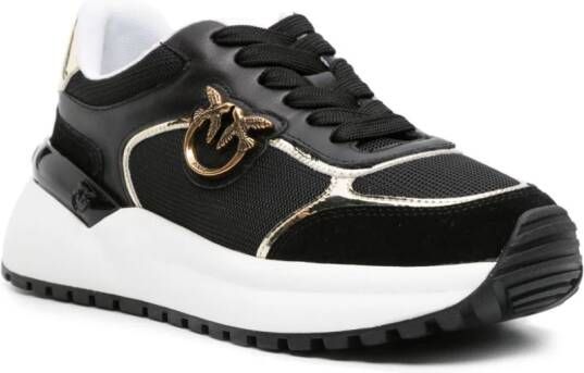 PINKO Love Birds leren sneakers Zwart