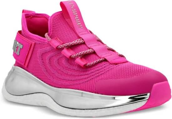 Plein Sport Runner sneakers met logoplakkaat Roze