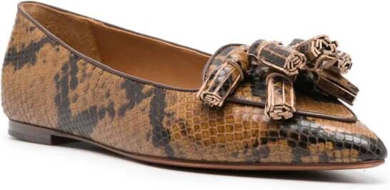 Polo Ralph Lauren Ashtyn loafers met pythonprint Bruin