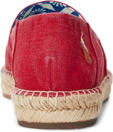 Polo Ralph Lauren Cevio espadrilles met geborduurd logo Rood