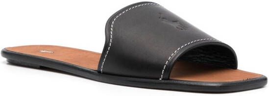 Polo Ralph Lauren Leren slippers Zwart