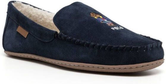 Polo Ralph Lauren Slippers met geborduurd logo Blauw