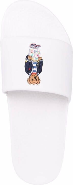 Polo Ralph Lauren Slippers met polobeer Wit