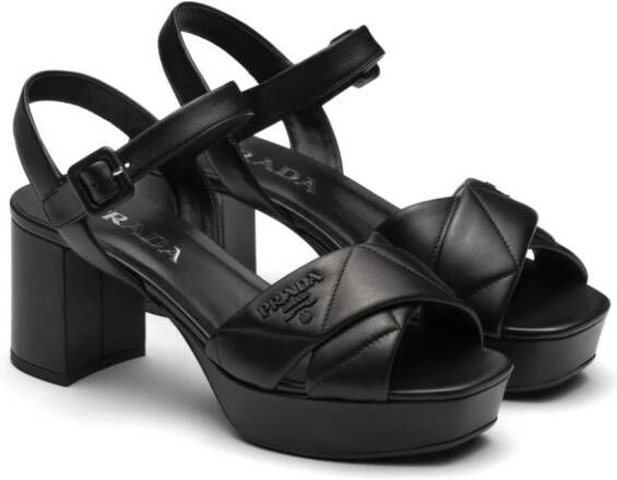 Prada Sandalen met plateauzool 65 mm Zwart