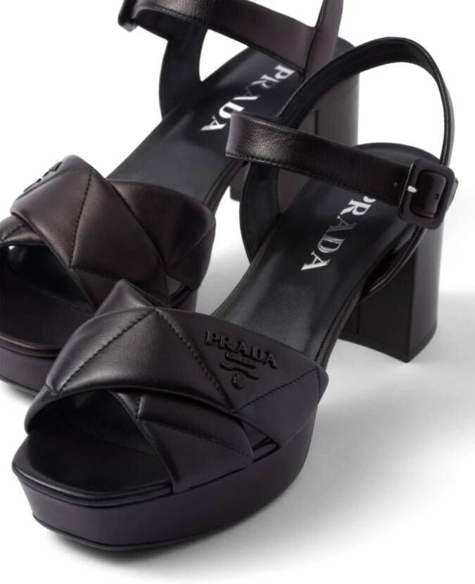 Prada Sandalen met plateauzool 65 mm Zwart