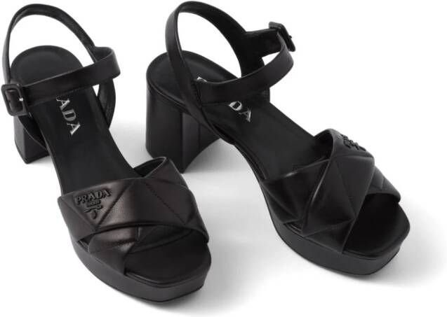 Prada Sandalen met plateauzool 65 mm Zwart