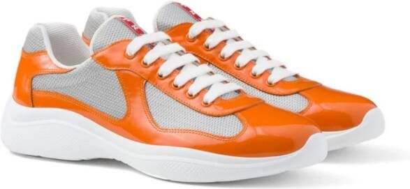 Prada America's Cup leren sneakers Oranje